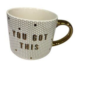 Sweet Water Decor You Got This Coffee Mug White Honeycomb Tile Gold Handle